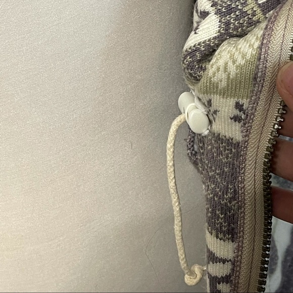 Vintage 80s 90s REI Fuzzy Cinch Waist Vest Leaf Motif Zip Front Size L - Picture 9 of 10